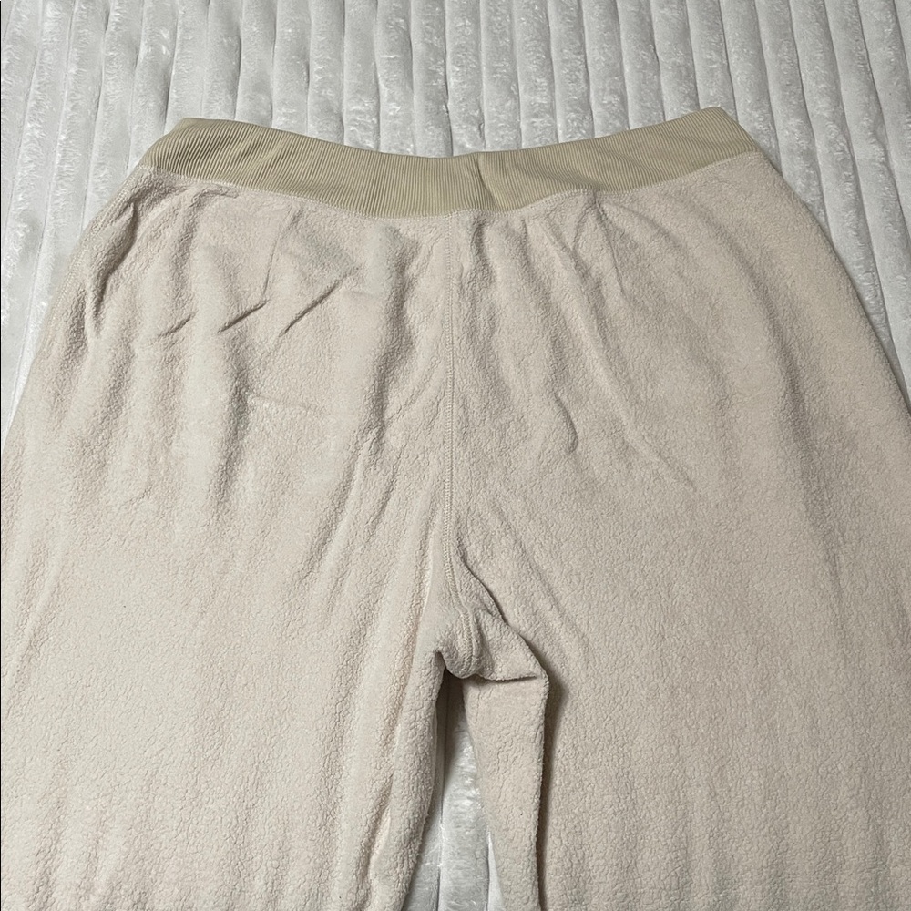 Aerie Fleece Cream Jogger Pants with Zipper | Size XXL - Picture 7 of 9